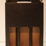 Die Cut Wine Bottle Wine Box (Self Assembly) Roller Coated Black - 3 Bottle -Stockline