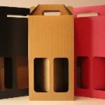 Die Cut Wine Bottle Wine Box (Self Assembly) Roller Coated Black, Gold or Pink - Various Colours Available 