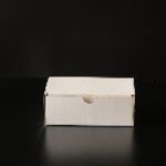 Die Cut DC150 Box with Hinged Lid (Stock Line) Kraft Inside - White Outside - 150x112x56mm