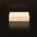 Die Cut DLE Postal Box with Hinged Lid (Stock Line) Kraft Inside - White Outside - 235x130x70mm