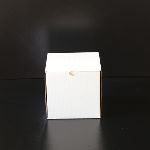Die Cut DCC125 Cube Box with Hinged Lid (Stock Line) Kraft Inside - White Outside - 125x125x125mm 