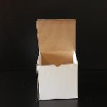 Die Cut DCC150 Cube Box with Hinged Lid (Stock Line) Kraft Inside - White Outside - 150x150x150mm 