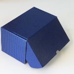 Die Cut Box with Hinged Locking Lid - Roller Coated Dark Blue 