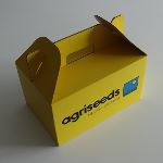 Agriseeds Carry Box - Roller Coated Yellow with 3 colour Screen Print 